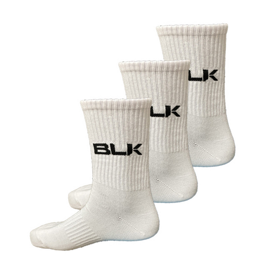BLK中筒襪(三雙入)-白色